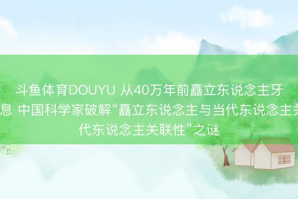 斗鱼体育DOUYU 从40万年前矗立东说念主牙齿中获取信息 中国科学家破解“矗立东说念主与当代东说念主关联性”之谜