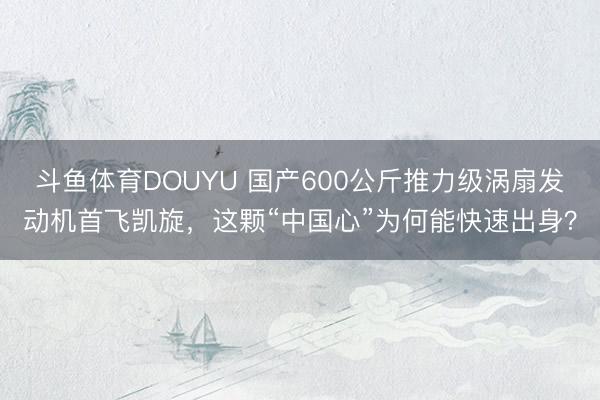斗鱼体育DOUYU 国产600公斤推力级涡扇发动机首飞凯旋，这颗“中国心”为何能快速出身？