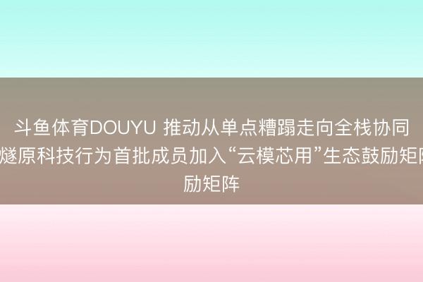 斗鱼体育DOUYU 推动从单点糟蹋走向全栈协同， 燧原科技行为首批成员加入“云模芯用”生态鼓励矩阵